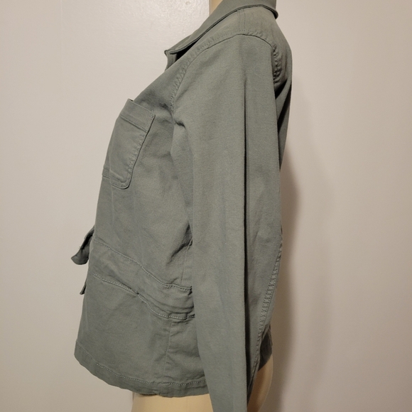 LC Lauren Conrad Green Large  Military Utility Jacket Camo Hunting Farm - Picture 3 of 5